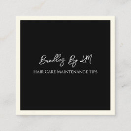 Minimalistiskt hairstylist Wig Bundle-underhållsko Fyrkantigt Visitkort