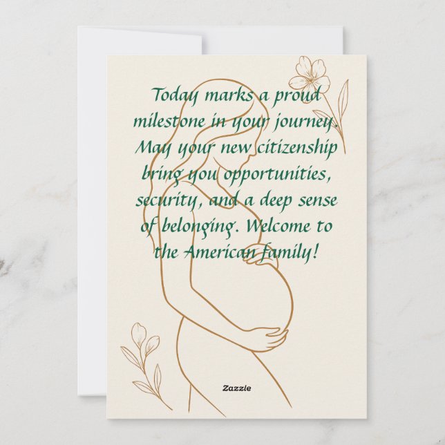 Minimalistiskt hälsningskort för Gravid Julkort (Baksida)