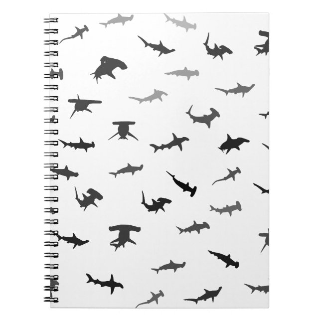 Minimalistiskt Hammerhead Shark Hammerhead Mönster Anteckningsbok (Framsidan)