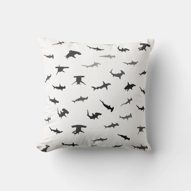Minimalistiskt Hammerhead Shark Hammerhead Mönster Kudde (Framsida)