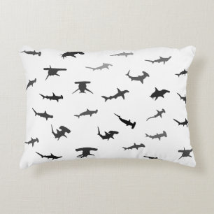 Minimalistiskt Hammerhead Shark Hammerhead Mönster Prydnadskudde