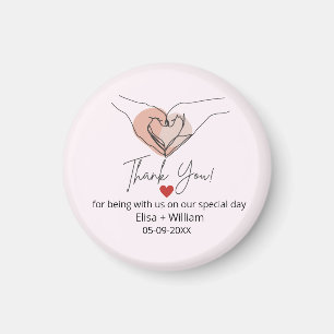 Minimalistiskt Hand Heart Gesture Bröllop Guest Gi Magnet