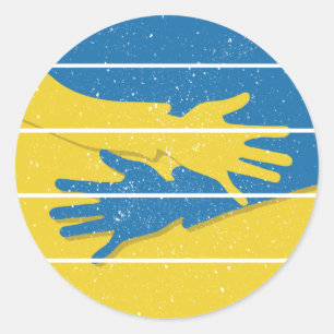 Minimalistiskt Händer Support Ukraina, Spara Ukrai Runt Klistermärke