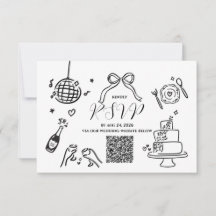 Minimalistiskt Handritat Bröllop RSVP-kort