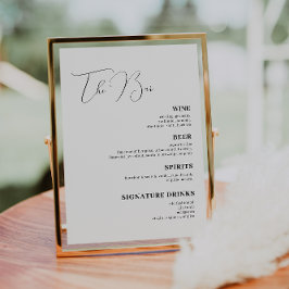 Minimalistiskt handskript Bröllop Drinks Pub Menu Poster