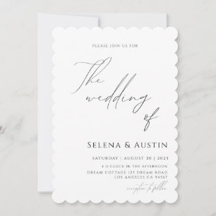 Minimalistiskt handskript Bröllop Inv Inbjudningar