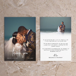 Minimalistiskt handskript i Bröllop Tack Kort