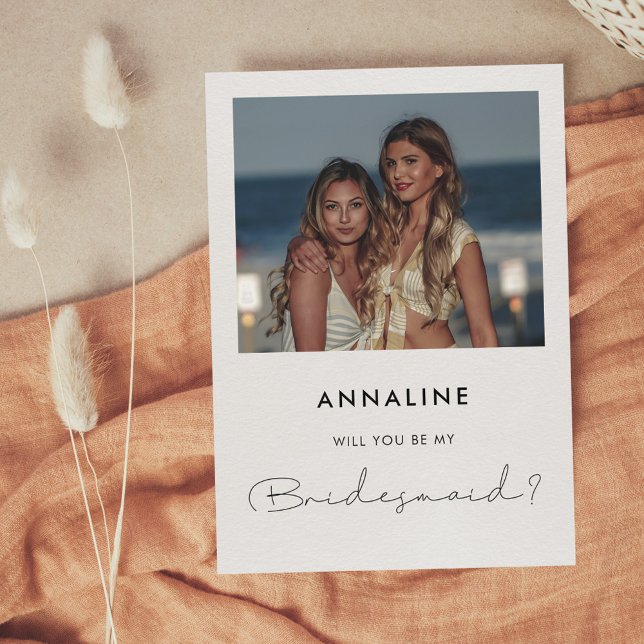 Minimalistiskt, handskrivet Bridesmaid-frieri kort (Skapare uppladdad)