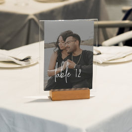 Minimalistiskt handskrivet Bröllop-foto Bordsnummer