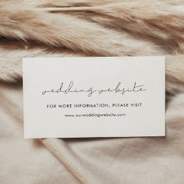 Minimalistiskt handskrivet bröllop-webbplatskort tilläggskort