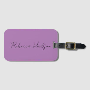 Minimalistiskt handskrivet eget Namn Lavender Bagagebricka