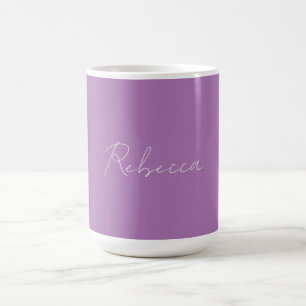 Minimalistiskt handskrivet eget Namn Lavender Kaffemugg