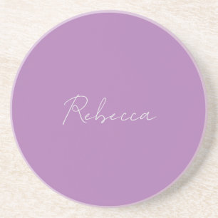 Minimalistiskt handskrivet eget Namn Lavender Underlägg