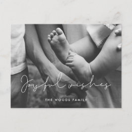 Minimalistiskt handskrivet foto av Glatt önskemål- Vykort