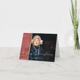 Minimalistiskt handskrivet foto av God jul Helgkort