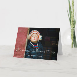 Minimalistiskt handskrivet foto av God jul Helgkort