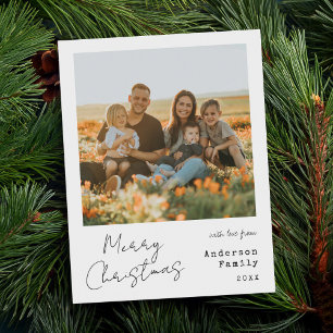Minimalistiskt handskrivet foto av God jul Julkort