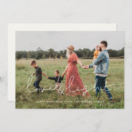 Minimalistiskt handskrivet foto av Kärlek och lätt Julkort