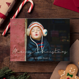 Minimalistiskt handskrivet God jul-foto Julkort