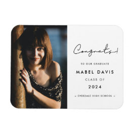 Minimalistiskt handskrivet Gratulerart student-fot Magnet