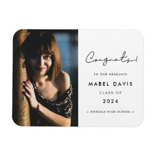 Minimalistiskt handskrivet Gratulerart student-fot Magnet