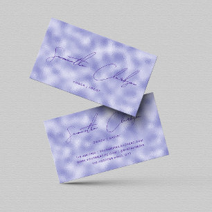 Minimalistiskt, handskrivet, Lila Foil och Script Visitkort