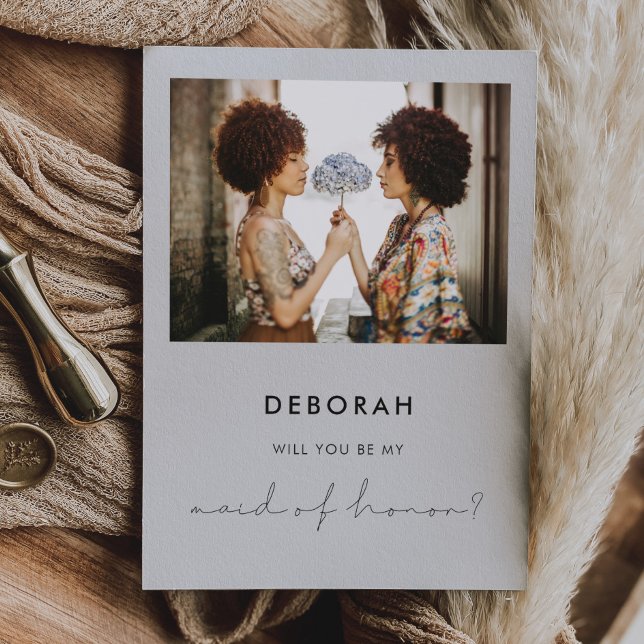 Minimalistiskt, handskrivet Maid of honor-frieri Inbjudningar (Skapare uppladdad)