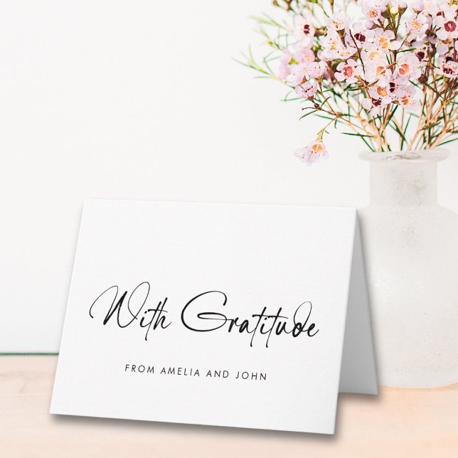 Minimalistiskt handskrivet skriptfoto tack kort (Skapare uppladdad)