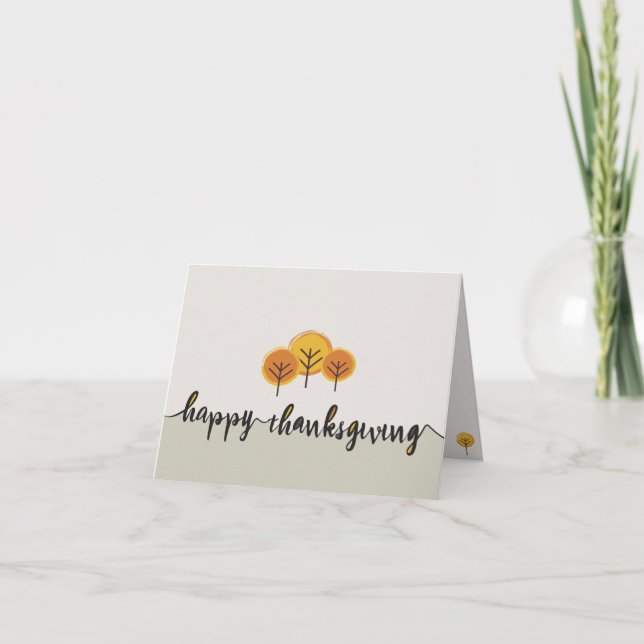 Minimalistiskt Happy thanksgiving-skript Tack Kort (Framsida)