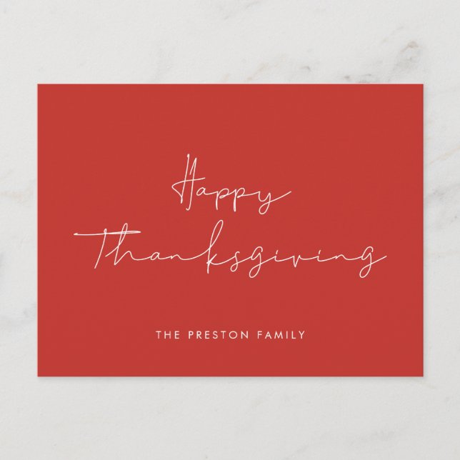Minimalistiskt Happy thanksgiving Vykort (Framsida)