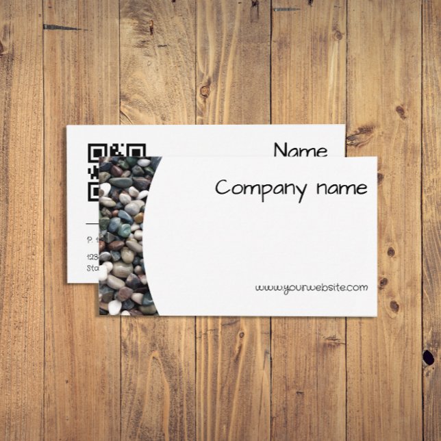 Minimalistiskt havsbottenfotografi QR-Affärskort Visitkort (Minimalist business card featuring a beautiful pebble. Perfect for spa and wellness centers.)