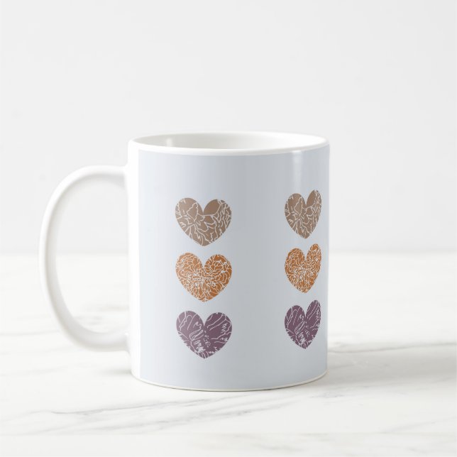 Minimalistiskt Heart Mönster Warmth Soft Elegance Kaffemugg (Vänster)