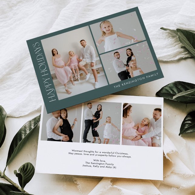 Minimalistiskt Helgdag för julfoto i Vågrät Inbjudningar (Skapare uppladdad)