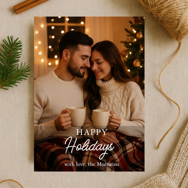 Minimalistiskt Helgdag för Photo Glad helg Inbjudningar (Skapare uppladdad)