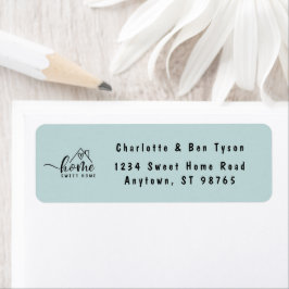 Minimalistiskt hemsött hemhus returadress etikett