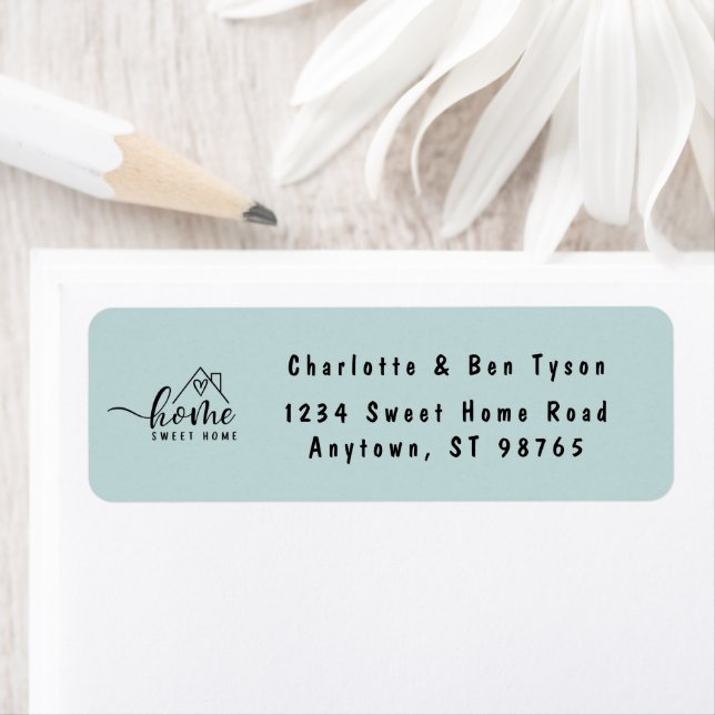 Minimalistiskt hemsött hemhus returadress etikett (Insitu)