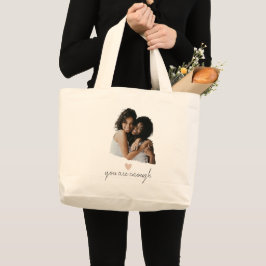 Minimalistiskt hjärta - det räcker - jumbo tygkasse