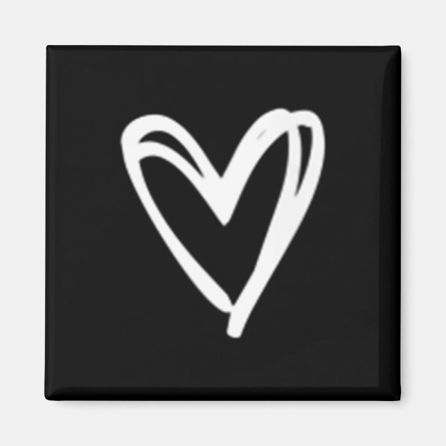 Minimalistiskt hjärta hos kvinnor magnet (Framsidan)