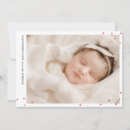 Minimalistiskt hjärta Modernt Alla hjärtans foto-k Julkort