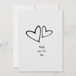 Minimalistiskt hjärta You & Me Alla hjärtans dag s Julkort