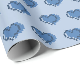 Minimalistiskt hjärtmönster i pixlar presentpapper
