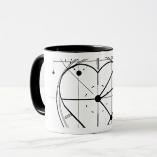 Minimalistiskt hjärturklocka Geometrisk mugg - Kaf