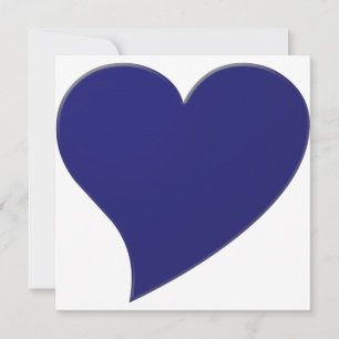 Minimalistiskt hjärtvalentin kort i marinblått
