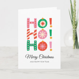 Minimalistiskt Ho Ho God jul och nyår Kort