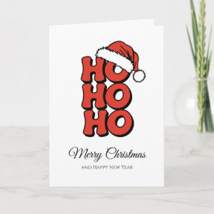 Minimalistiskt Ho Ho Red God jul Kort