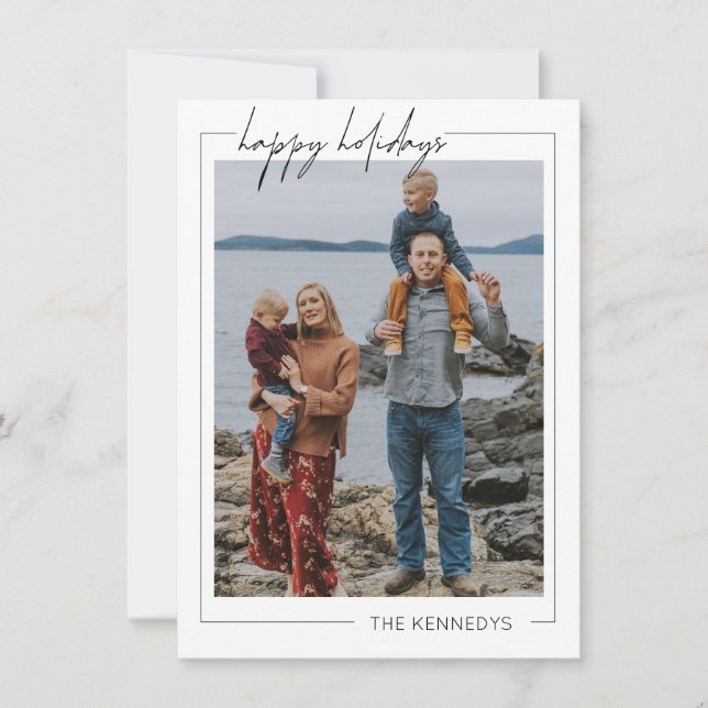 Minimalistiskt högdagerkort för God jul Tack Kort (Framsida)