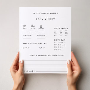 Minimalistiskt högtidligt Baby-förutsägande och rå