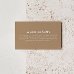 Minimalistiskt högtidligt brunstigt Bröllop Tilläggskort<br><div class="desc">Detta minsta formella bruna bröllop som vill ha ett väl inbyggt djurutrymmeskort är perfekt för ett rustiskt bröllop. Utformningen har ett vackert teckensnitt i en brunt bakgrund för att försköna evenemanget.</div>