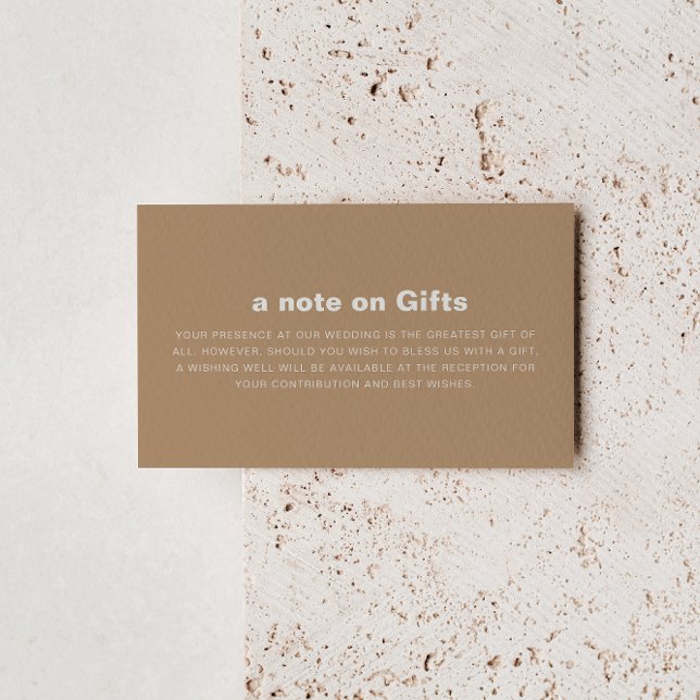 Minimalistiskt högtidligt brunstigt Bröllop Tilläggskort (Skapare uppladdad)