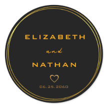 Minimalistiskt hölje i svart Guld Bröllop